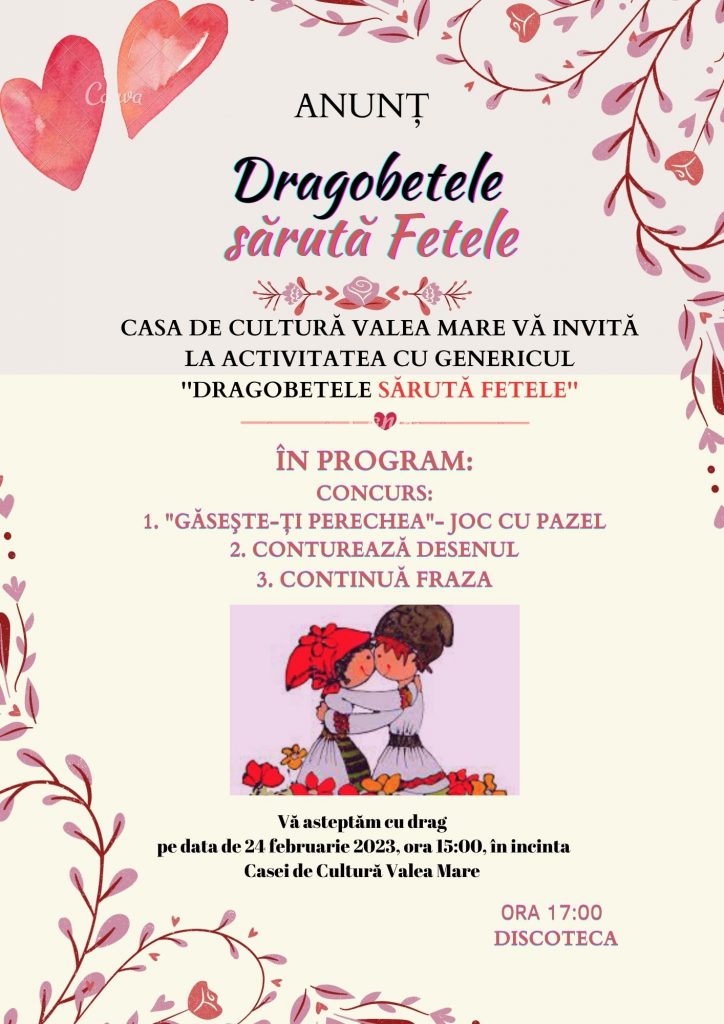 Red Pink Elegant Floral Valentine's Day Menu